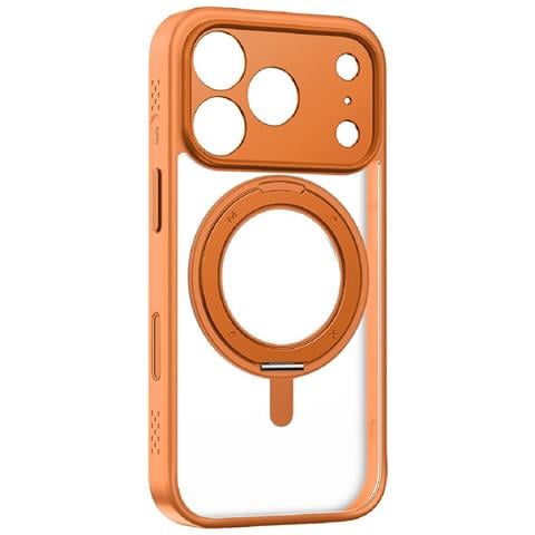 Cover per iPhone 17 Pro - TPU+PC, Arancione, Con Soporte - Foto 2