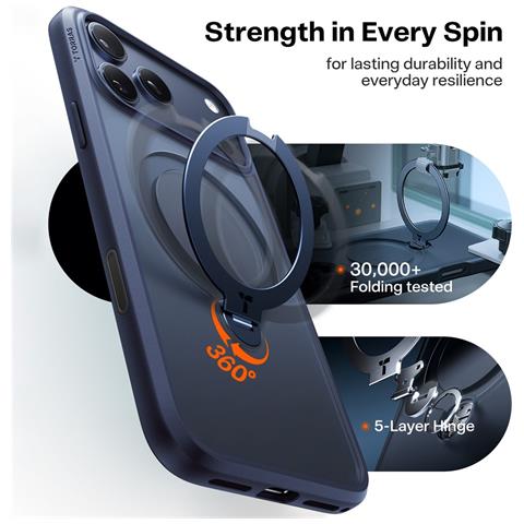 Cover per iPhone 17 Pro Max - TPU+PC, Blu Oscuro, MagSafe - Foto 4