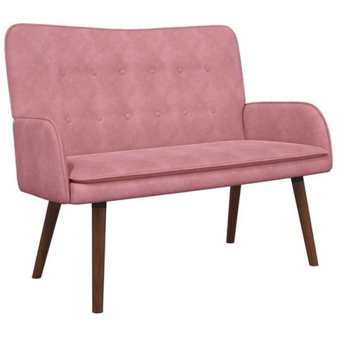 Sofa a Due Posti Rosa 115 x 61 x 87 cm Velluto - Foto 1