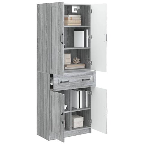 Set di armadi 2 pcs Sonoma grigio Legno ingegnerizzato - Foto 2