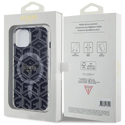 Guess Iml Gcube Magsafe Case Per Iphone 15 / 14 / 13 - Nero - Foto 2