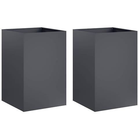 Vaso da giardino 2 pz Antracite 50 x 50 x 75 cm - Foto 1