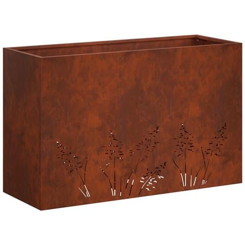 Vaso da giardino Ruggine 80 x 20 x 49 cm Acciaio Corten - Foto 1