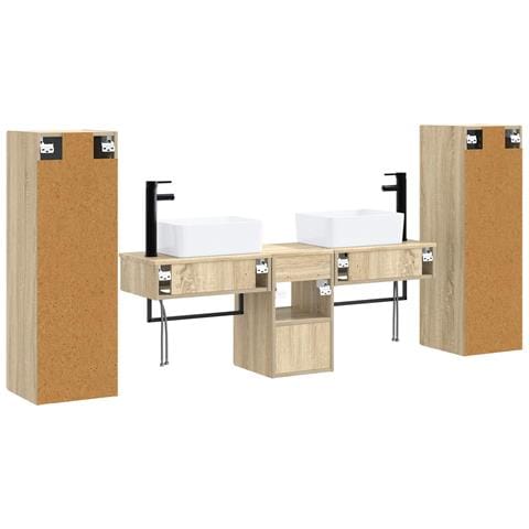 Set di mobili per il bagno 5 pz Rovere Sonoma - Foto 10