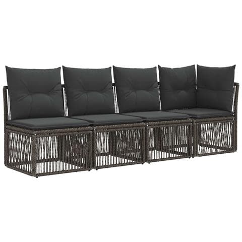 Set Divano da Giardino 7 pz 7-Numero di posti Grigio polyrattan - Foto 9