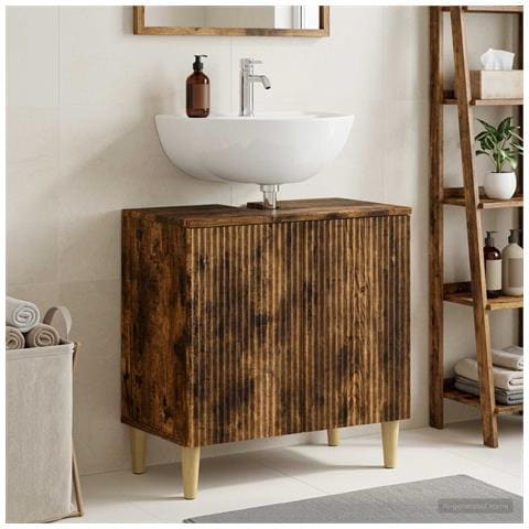 Armadio per Lavabo da Bagno ARNHEM Rovere Fumo - Foto 2