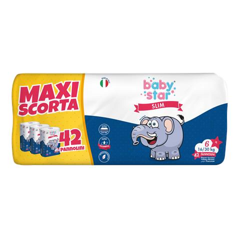 Pannolini Babystar Slim Maxiscorta Taglia 6 42 Pezzi - Foto 1