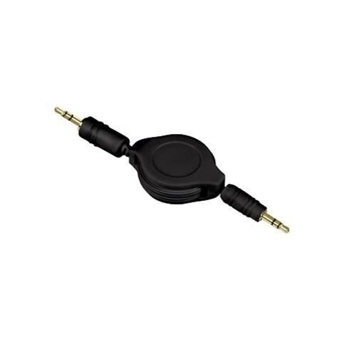 Cavo Jack 3.5 mm M / Jack 3.5 mm M, 1,1 metri, connettori dorati, nero, stereo, avvolgibile - Foto 1