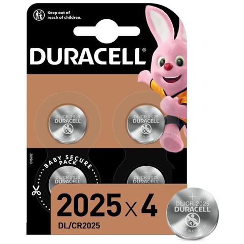 Batteria A Bottone Al Litio Duracell Cr2025 3v Blister (confezione Da 4) 119345 - Foto 1