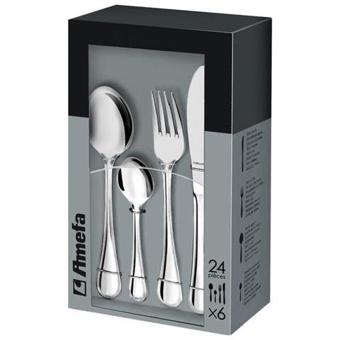 124200 af01 c40 géléna Servizio Di Posate 24 pezzi - cofanetto 6 persone, Acciaio Inossidabile, Finitura Lucida, 13,7 x 7 x 26,5 cm - Foto 3