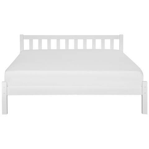 Letto A Doghe In Legno Colore Bianco 160 X 200 Cm Florac - Foto 26