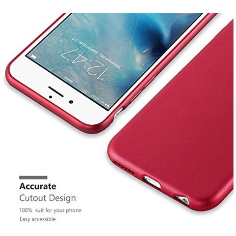 Custodia Compatibile Con Apple Iphone 6 Plus / Iphone 6s Plus In Rosso Metallico - Coperchio Protettivo In Silicone Tpu Flessibile - Foto 2
