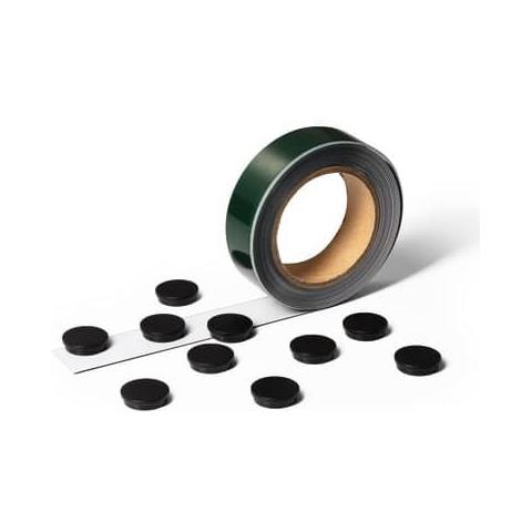 Banda Per Magneti Con 10 Magneti Ø 30mm Bianco Lunghezza 5 Mt X H 35 Mm 171702 - Foto 1