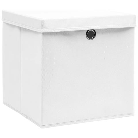 Contenitori con Coperchi 4 pz 28x28x28 cm Bianco - Foto 2