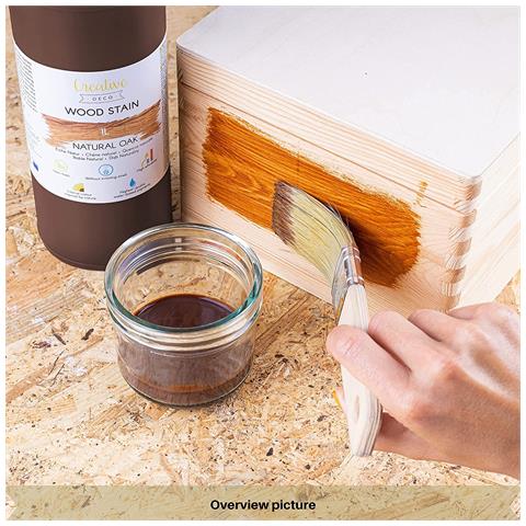 Mordente Per Legno A Base D'acqua | Colore Quercia | 1l | Vernice A Rapida Essiccazione | Non Tossica | Per Pannelli In Legno, Cemento, Mattoni, Carta Da Parati | Alta Efficienza - Foto 2
