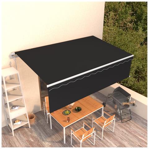 Tenda da Sole Retrattile Automatica con Parasole 5x3m Antracite - Foto 8