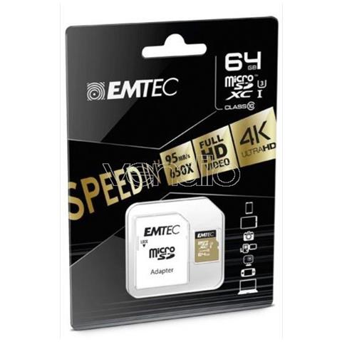 microSDXC 64GB Class10 Speedin, MicroSDXC, Nero, Marrone, Class 10 - Foto 1