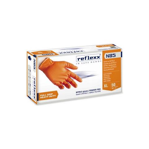 50 Pz Guanti In Nitrile Full Grip N85 Taglia M Arancio Edilizia Generica - Foto 2