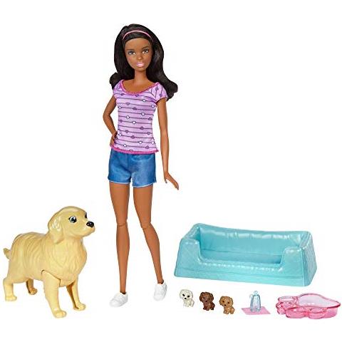Bambole Barbie Con Mamme Cani E Cuccioli Appena Nati - Foto 1