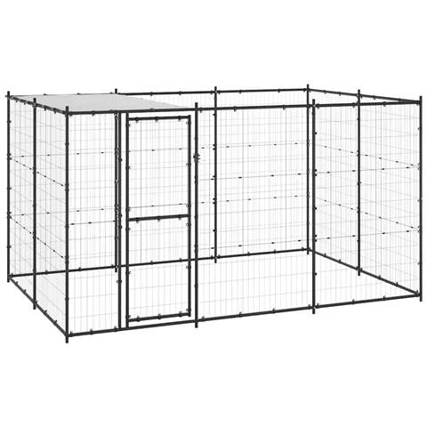 Gabbia Per Cani Da Esterno In Acciaio Con Tetto 7,26 M - Foto 1