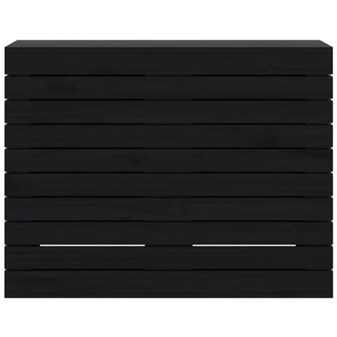 Cesto Per Bucato Nero 88,5x44x66 Cm Legno Massello Pino - Foto 10