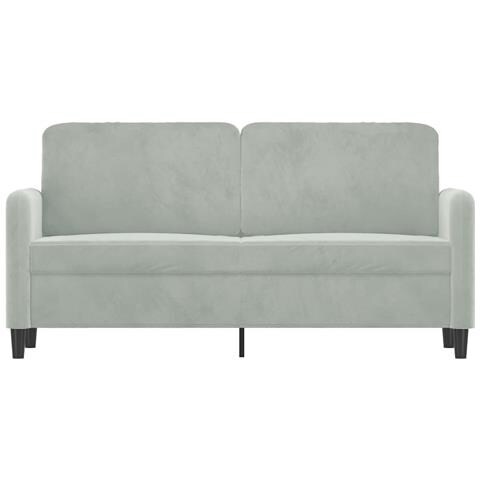 Divano A 2 Posti Grigio Chiaro 140 Cm In Velluto - Foto 3