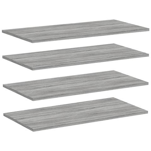 Mensole Parete 4pz Grigio Sonoma 80x40x1,5cm Legno Multistrato - Foto 2