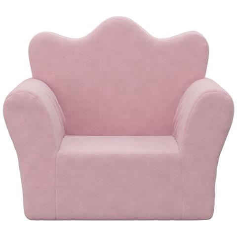 Divano Per Bambini Rosa In Morbido Peluche - Foto 3