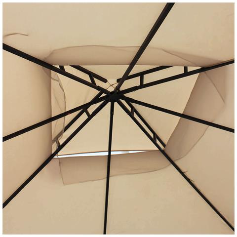 Gazebo 3x3 Mt Da Giardino In Acciaio Con Copertura In Poliestere Idrorepellente Diamond - Foto 2