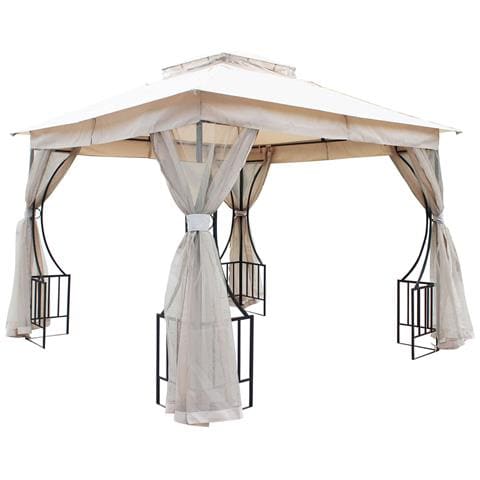 Gazebo 3x3 Mt Da Giardino In Acciaio Con Copertura In Poliestere Idrorepellente Diamond - Foto 1