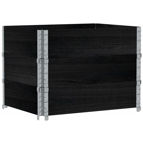 Fioriera Da Giardino Nera 80x60 Cm In Legno Massello Di Pino - Foto 2