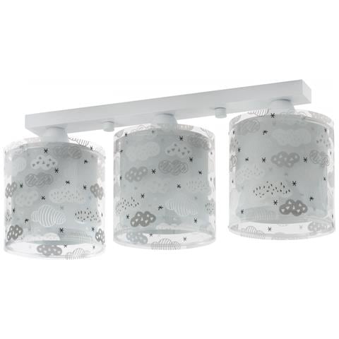 Plafoniera Per Bambini A 3 Luci Clouds Nuvole Grigio - Foto 1