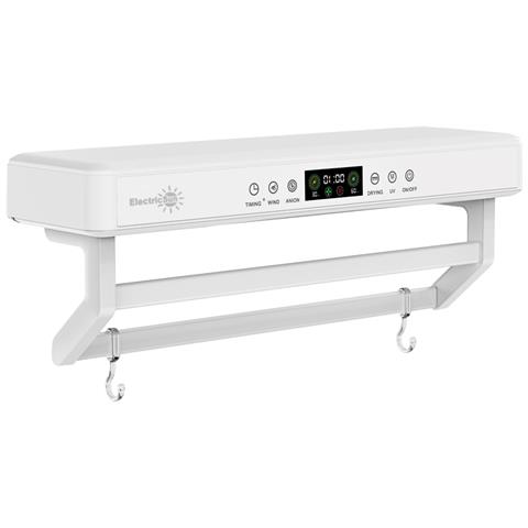 Asciugasalviette Elettrico Con Disinfettante Uv Per Bagno /cucina, A Parete, L60cm, 450w, Electricsun Premium Bianco - Foto 2