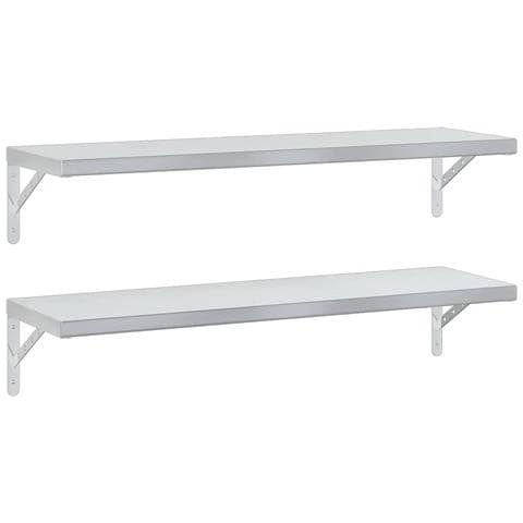 Mensole A Muro 2 Pz 100x30 Cm Argento In Acciaio Inossidabile - Foto 1