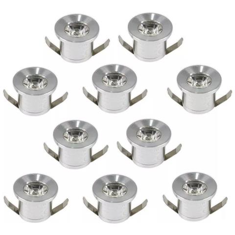 Kit 10 Faretti Luce Naturale Faretto Led A Incasso 1 W Trasformatore Silver P31 - Foto 1