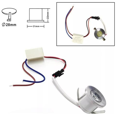 Kit 10 Faretti Luce Naturale Faretto Led A Incasso 1 W Trasformatore Silver P31 - Foto 2