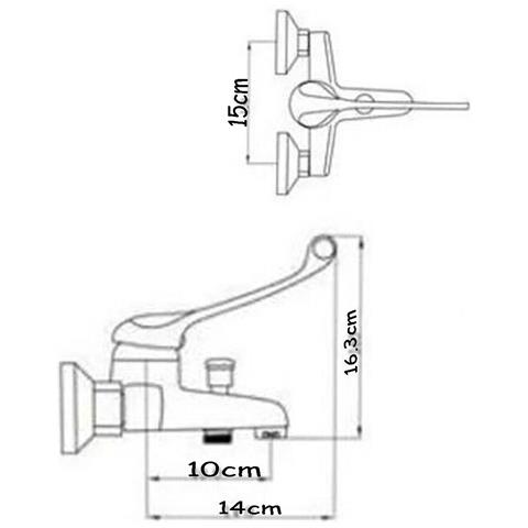 Rubinetto Miscelatore Cromato Casa Vasca Lavabo Lavandino Kit Montaggio Jh-5032 - Foto 2