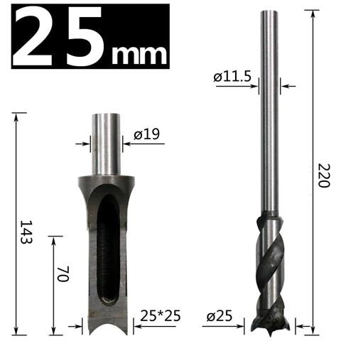 Punta Per Trapano A Foro Quadrato Da 12,5 Mm Per Lavorazione Del Legno - Argento - Foto 2
