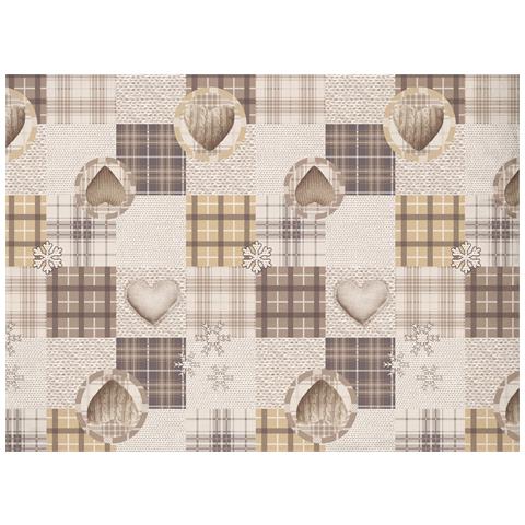 Copripiumino Sacco Piumone Pensieri Delicati Cotone Disegno Love Mountain Matrimoniale Beige - Foto 2