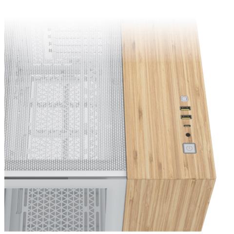 Cc-9011288-ww Computer Case Midi Tower Bamboo, Bianco - Foto 3