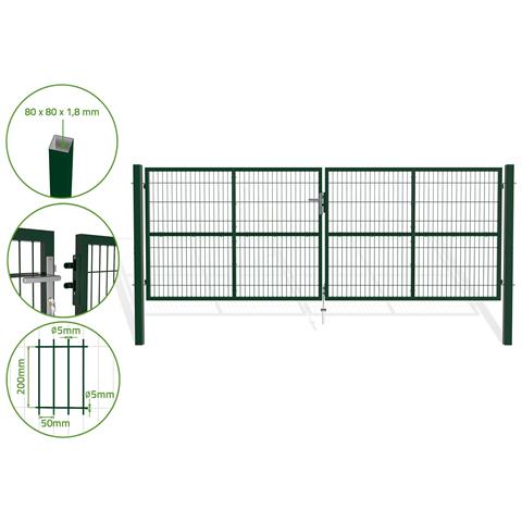 Cancello Battente In Rete Verde Razo 4m H.140cm - Foto 1