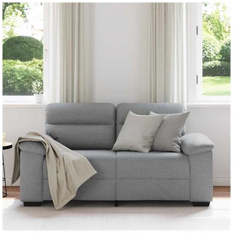 Divano a 2 Posti Grigio Chiaro 120 cm in Tessuto - Foto 9