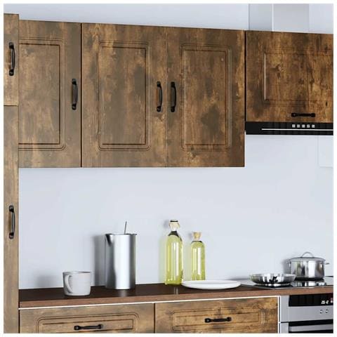 Pensile Da Cucina Kalmar Rovere Fumo In Legno Multistrato - Foto 2