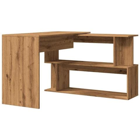 Scrivania Angolo Rovere Artigianale 200,5x50x76 Cm Truciolato - Foto 2