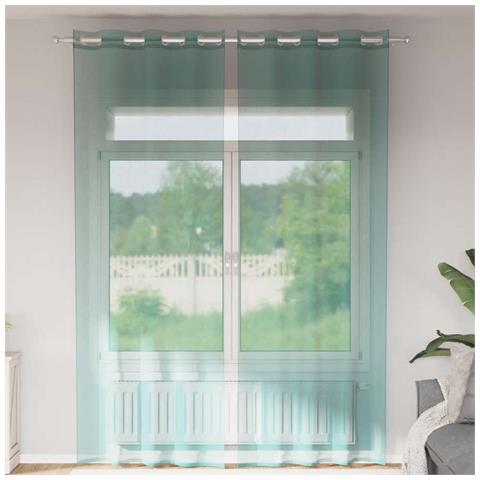 Tende In Voile Con Occhielli 2 Pz Turchese - Foto 1