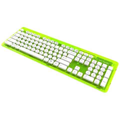 Tastiera Wireless 904-005-EU-NGR-D1  per PC/server (Layout QWERTY) Colore Lime. Trasparente - Foto 1