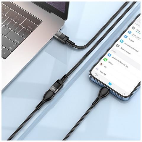Originale Prolunga Cavo Dati E Ricarica U107 Usb-c To Usb-c Otg 3.0 Fast 1,2m Black Smartphone - Foto 2