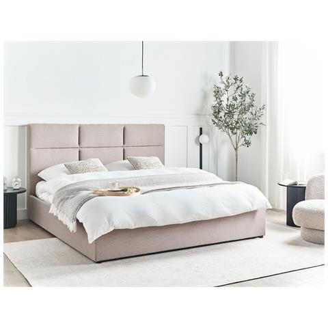 Letto Contenitore Tessuto Lagord 180 X 200 Cm Tortora - Foto 1