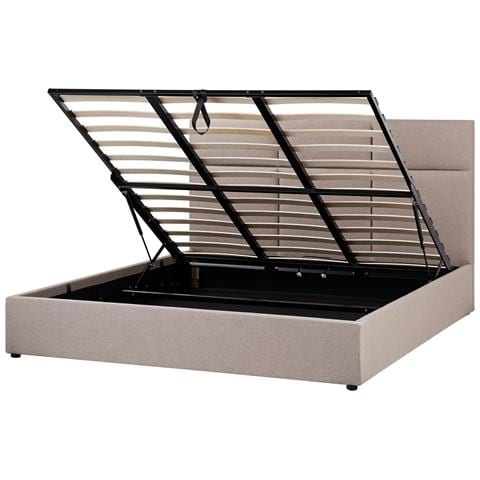 Letto Contenitore Tessuto Lagord 180 X 200 Cm Tortora - Foto 2