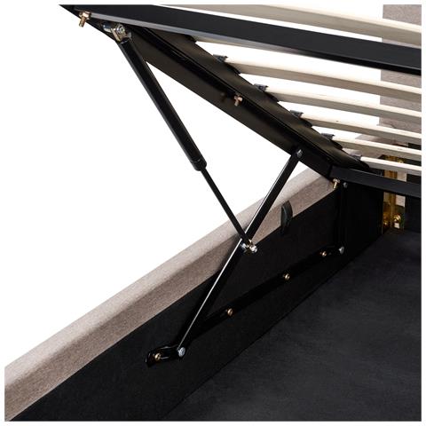 Letto Contenitore Tessuto Lagord 180 X 200 Cm Tortora - Foto 8